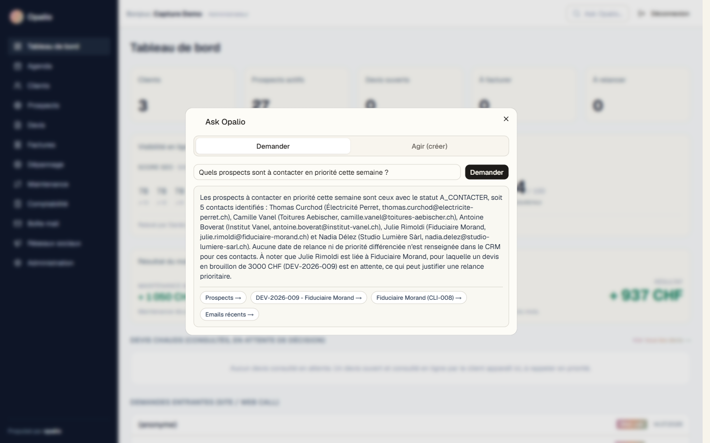 Ask Opalio, recherche en langage naturel dans le CRM